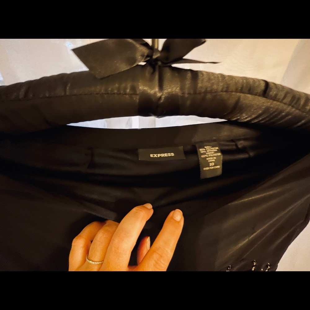 ❄️WINTER SALE: 
Silver Beaded Skirt, Sz 10, Side Zip, Vintage EXPRESS - Picture 10 of 16